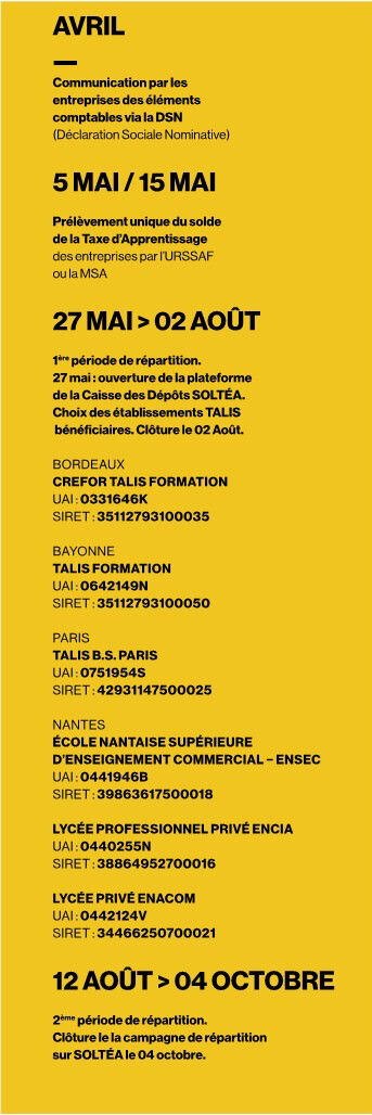 Taxe d'apprentissage 2024 TALISFORMATION Talis Taxe d'apprentissage 2024